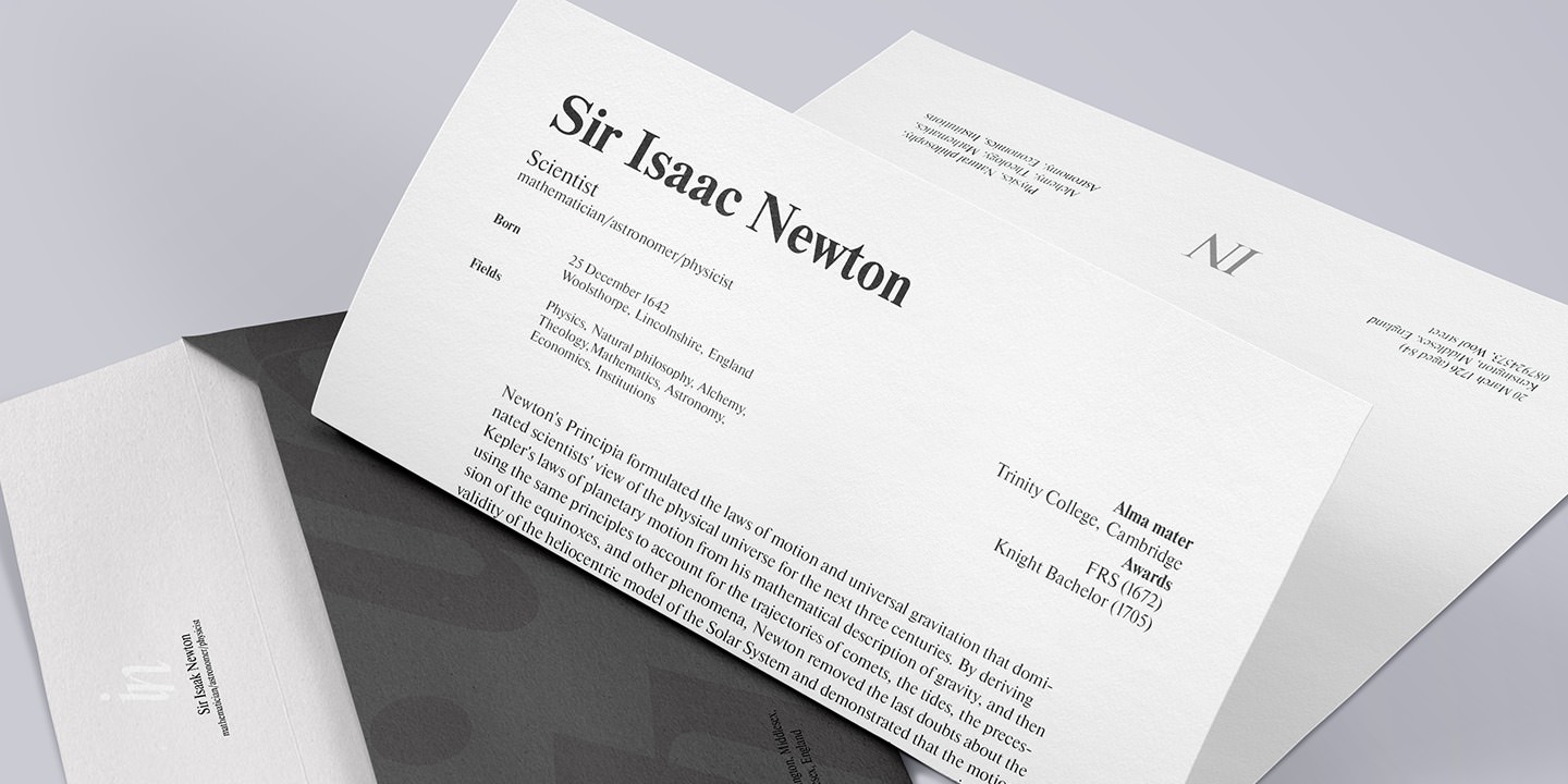 Beispiel einer Newton Regular-Schriftart